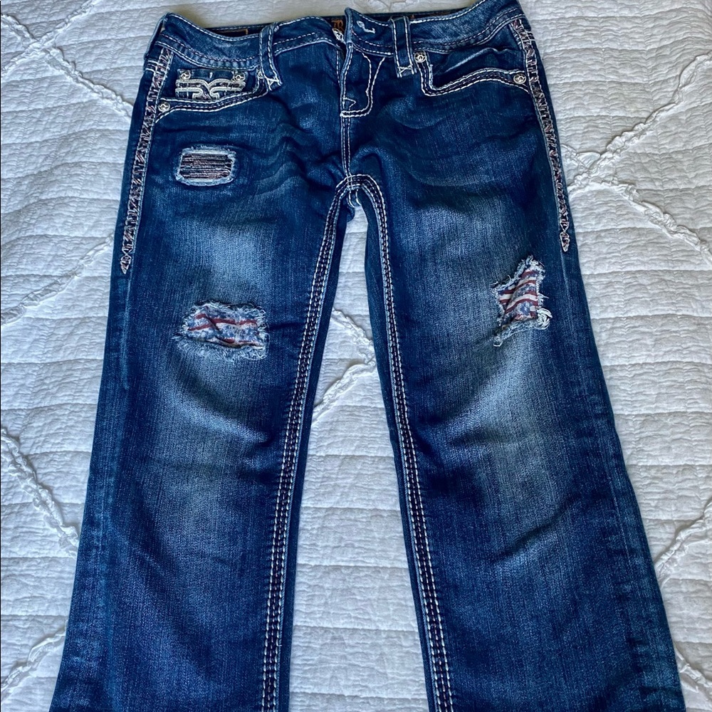 Rock Revival Red, White, and Blue Capri Sz 28